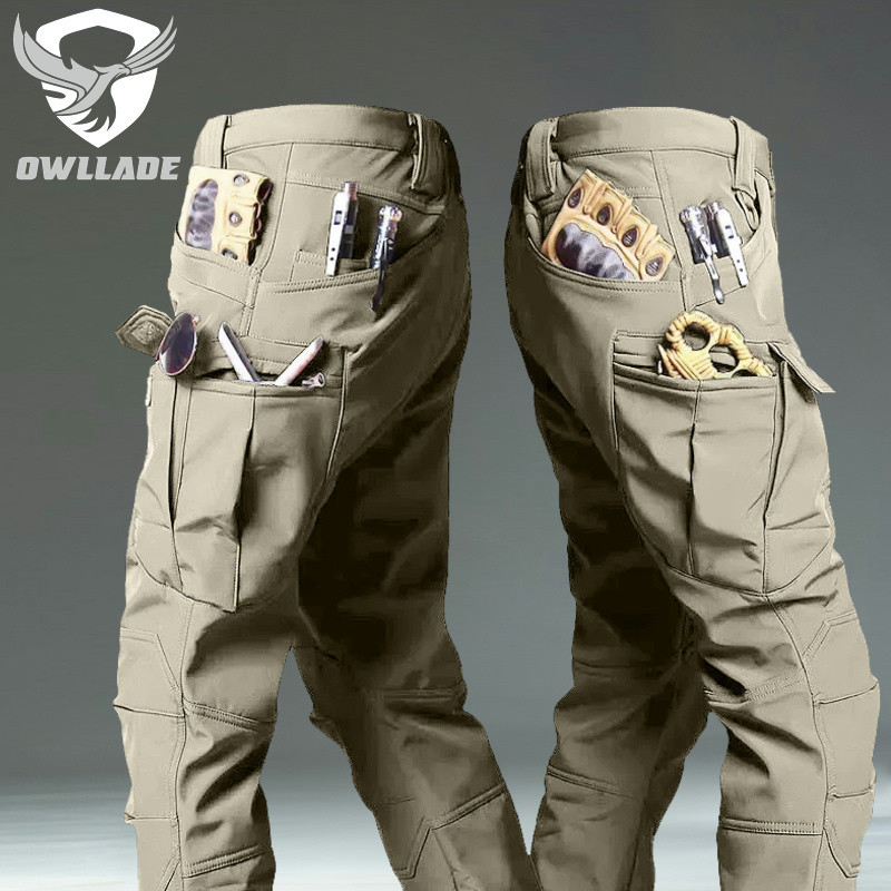 Eaglade กางเกงคาร์โก้ยุทธวิธีสีดําสําหรับผู้ชายสีกากี IX7