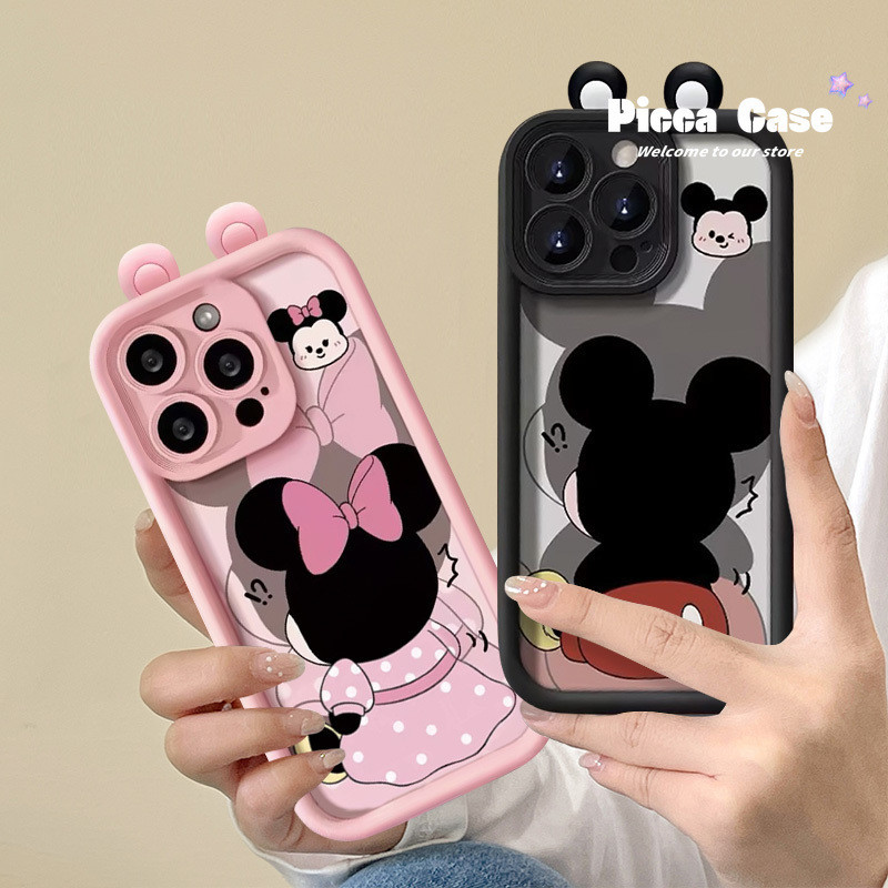 เคสโทรศัพท์มือถือ ลายโบว์น่ารัก 3D สําหรับ Infinix Hot 40i 30i 30 11 9 20 10 40 Play Smart 8 Pro Plus 7 6 5 Tecno Spark 20C 10 GO 2024 20 40 Pro Camon 20 Note 30 Pro 10 GT 12 G96 เคสโทรศัพท์มือถือ ลายการ์ตูนมิกกี้ มินนี่ แมว