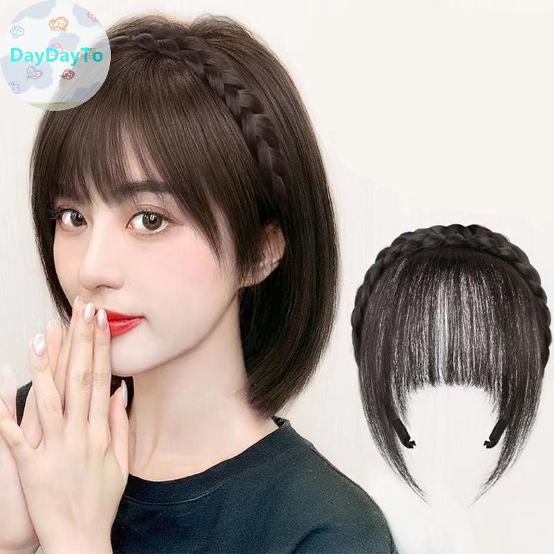 Daydayto วิกผม Air Bangs ธรรมชาติที่มองไม่เห็นตรง Bangs ไม่มีรอยต่อหน้าผากธรรมชาติปลอม Bangs ทรงผมเครื่องมือ TH