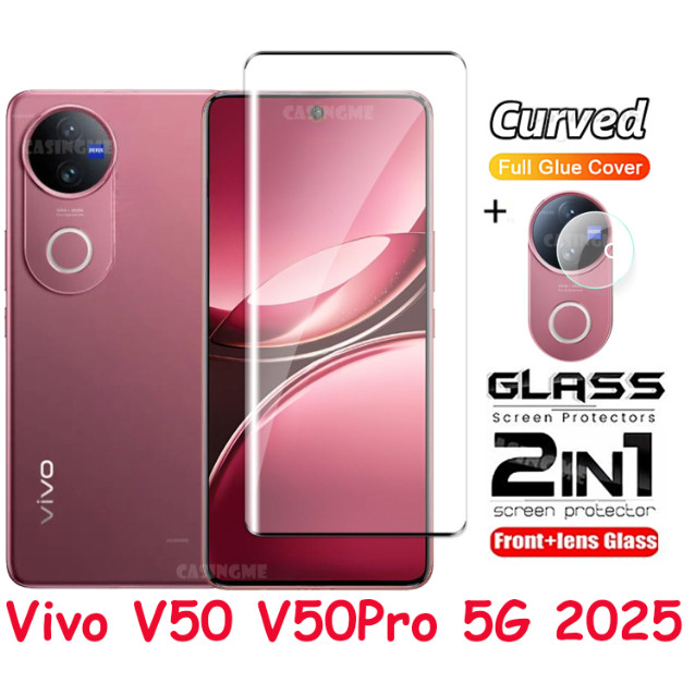สําหรับvivo V50 V50Pro 5G 2025 ฟิล์ม 2 ใน 1 ป้องกันหน้าจอสําหรับVivoV50 Vivo V50 5G V50Pro V 50 Pro 
