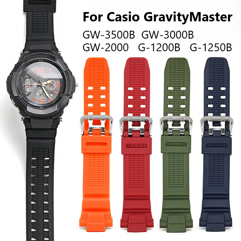 สายนาฬิกายางสําหรับ Casio G-shock Gravitymaster GW-3000B GW-3500B GW-2000 G-1200B G-1250B สายนาฬิกาผู้ชายสร้อยข้อมือ Diver ดําน้ํานักบินกีฬาเข็มขัดข้อมือ