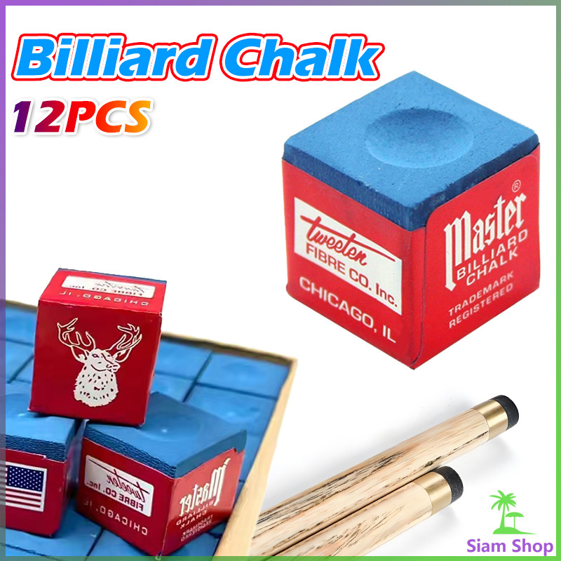 SIAM ชอล์กฝนหัวคิว สีน้ำเงิน กล่องละ 12 อัน Billiard Chalk