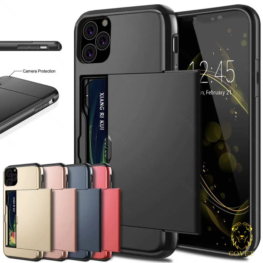 COVET ใชรูดช่องเสียบบัตรกระเป๋าสตางค์้ได้กับ: เคสไอโฟน Compatible For iPhone 16 15 14 13 12 11 Pro Max Plus กันกระแทกหลายชั้นสําหรับงานหนัก Case เคส