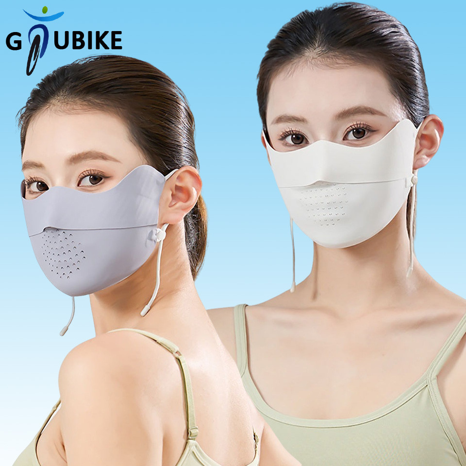 GTUBIKE ฤดูร้อนน้ำแข็งผ้าไหมระบายอากาศป้องกันรังสียูวีปรับขี่หน้ากากกันแดด