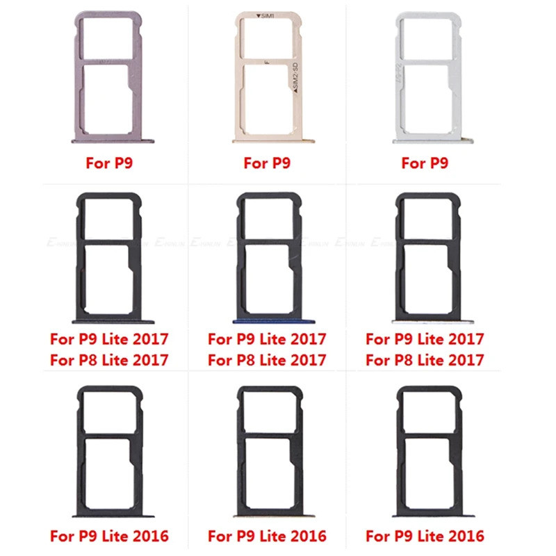 สําหรับ Huawei P9 / P9 P8 Lite 2016 2017 Nano Sim Card Holder ถาด Dual SD Card Slot อะไหล่ทดแทน