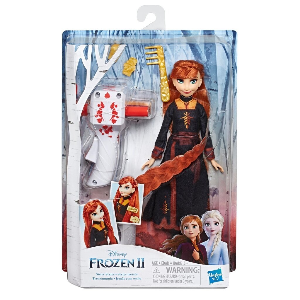 Hasbro Disney Frozen Sister Styles Anna Fashion Doll With Extra-Long Blonde Hair, Braiding Tool and Hair Clips ฮาสโบร...