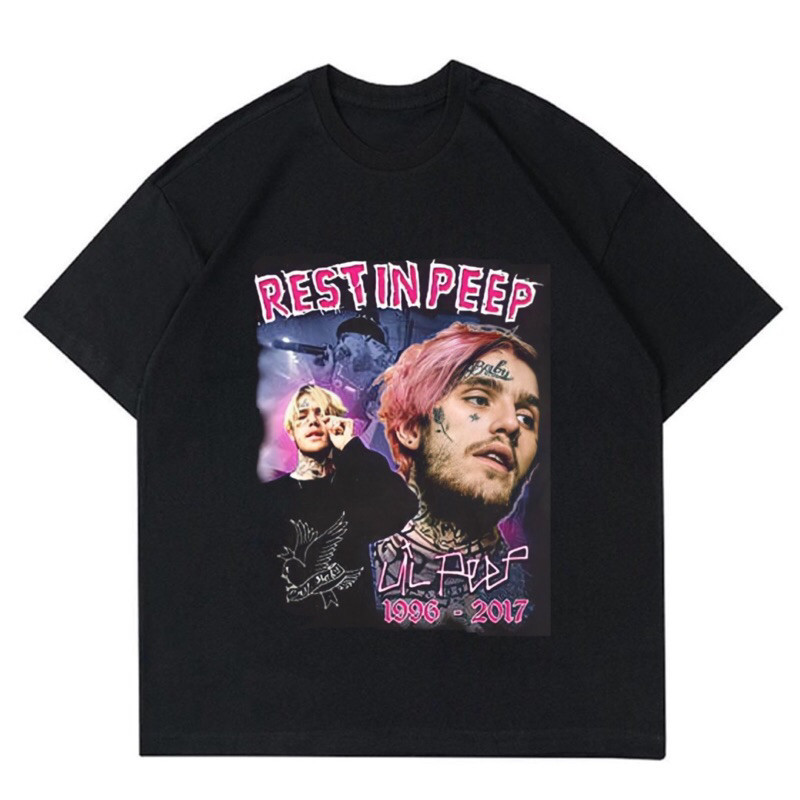 แฟชั่นใหม่ เสื้อยืด สไตล์วินเทจ "REST IN PEEP 1996-2017" |เสื้อยืด ลาย Lil PEEP VINTAGE| เสื้อยืด พิมพ์ลาย Rap TEE VINTA
