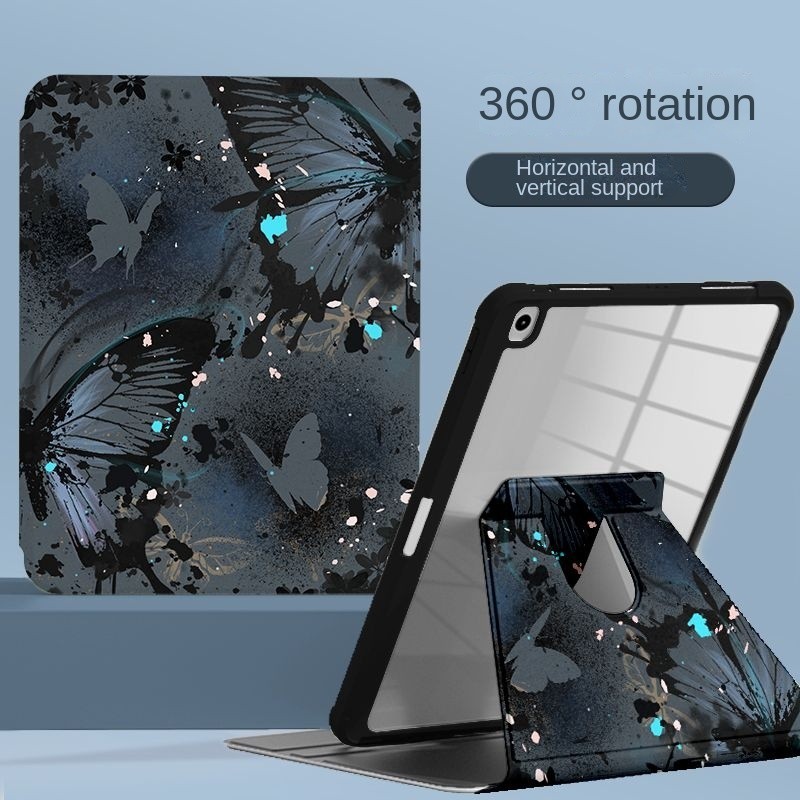 เคสแท็บเล็ต ลายการ์ตูนผีเสื้อ หมุนได้ 360 องศา สําหรับ iPad Air5 Air4 gen 10 iPad 7th 8th 9th 10.2 A