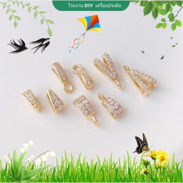 【 เครื่องประดับ DIY 】จี้หัวเข็มขัด รูปดอกทานตะวัน ประดับเพทาย สีทอง 14K แฮนด์เมด สําหรับทําเครื่องประดับ สร้อยคอ DIY