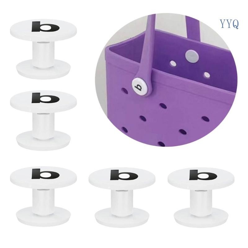 Yyq หมุดพลาสติก ลายตัวอักษร B สีขาว แบบเปลี่ยน สําหรับซ่อมแซมกระเป๋า 4 ชิ้น