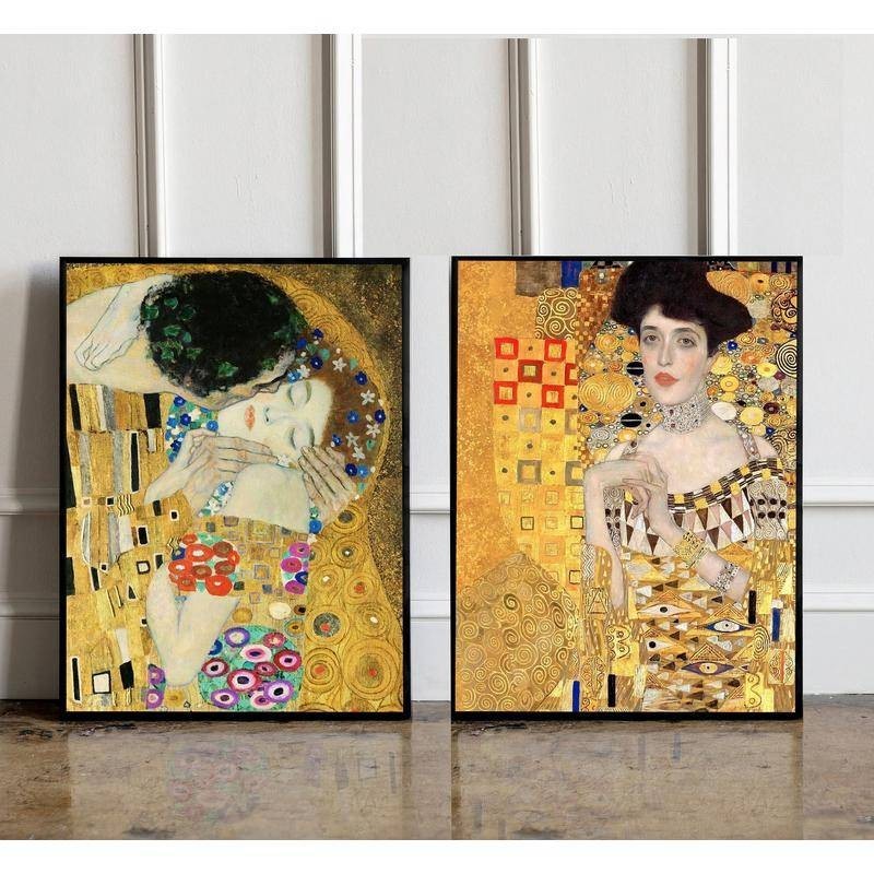 โปสเตอร์ผ้าใบ พิมพ์ลายดอกไม้ Gustav Klimt Liverpool สําหรับตกแต่งผนัง