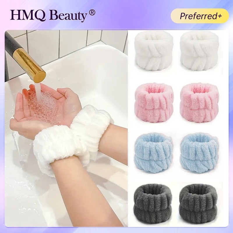 2 ชิ้น / 3 ชิ้น สปา สายรัดข้อมือ ผ้าขนหนูข้อมือ สําหรับล้างหน้า ไมโครไฟเบอร์ สายรัดข้อมือ โบ แถบคาดศีรษะ สําหรับแต่งหน้า ผลิตภัณฑ์ดูแลผิว