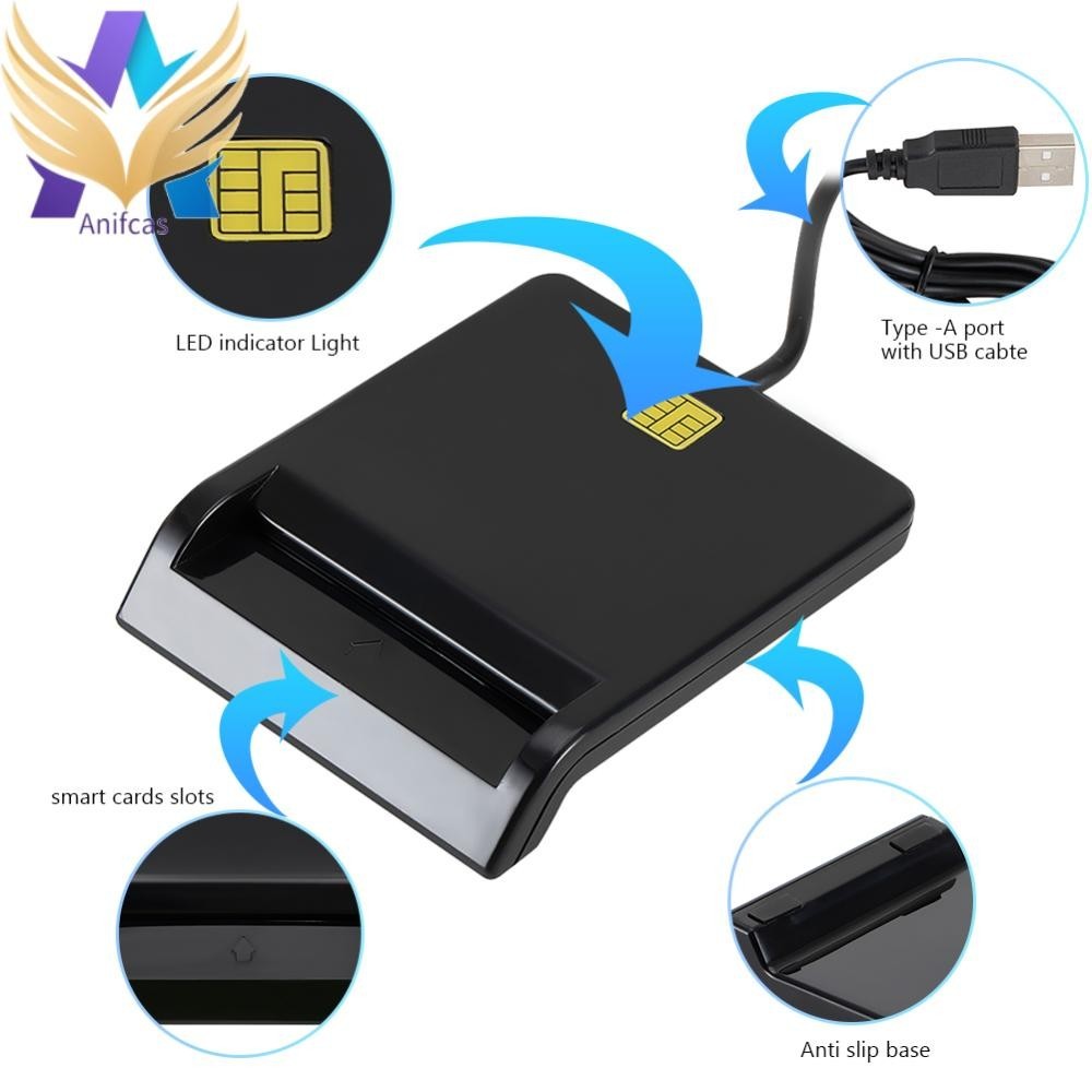 เครื่องอ่านการ์ดอัจฉริยะ USB DNIE ATM CAC IC ID SIM Card Reader สําหรับ Windows Linux ราคา ถูกที่สุด ดีลบีเคเค แกลเลอรีภาพที่ 5