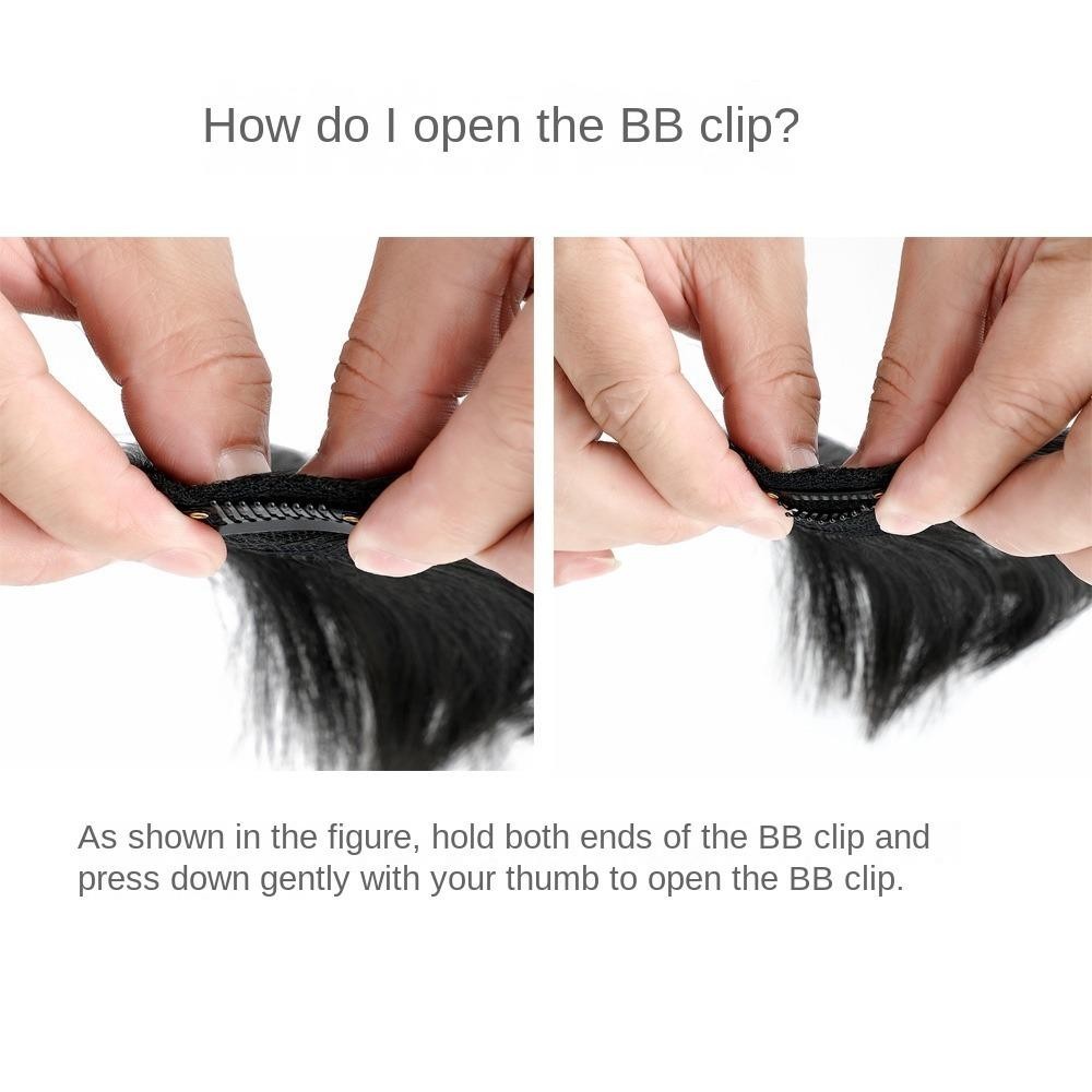 วิกผมหน้าม้า.Blunt Bangs, เพิ่มเติมผมด้านบนสำหรับทรงผม, วิกผมสังเคราะห์สำหรับผู้หญิง - รูปที่ 4