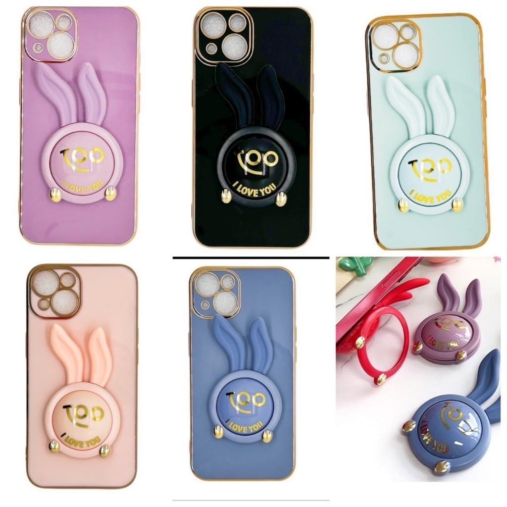 (พร้อมส่งจากไทย) เคส OPPO เคสขอบทอง ขาตั้งแหวนหูกระต่าย A78/A58 Reno8T Reno7z Reno8z A96(5g) A17/A17