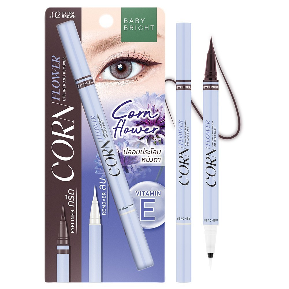 (SALE) BABY BRIGHT Cornflower Eyeliner and Remover คอร์นฟลาวเวอร์ อายไลน์เนอร์ แอนด์ รีมูฟเวอร์ 0.5ml.+0.5ml. - รูปที่ 3