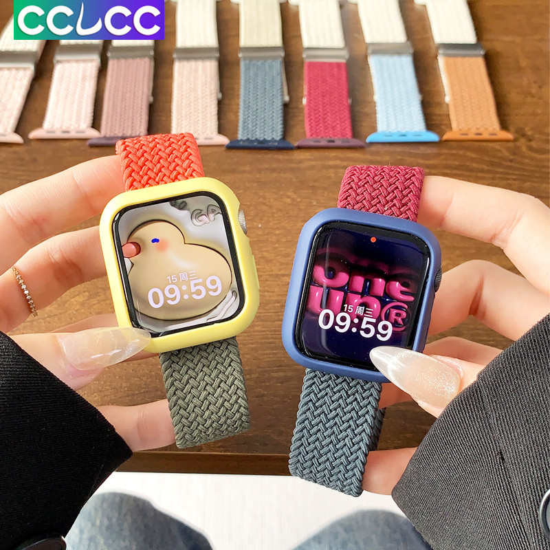 Cclcc สายนาฬิกาข้อมือไนล่อนถัก สองสี สําหรับ Apple Watch 49 มม. 45 มม. 41 มม. 44 มม. 40 มม. 42 มม. 38 มม. iWatch Ultra SE 2 Series 9 8 7 6 5 4 3 2 1