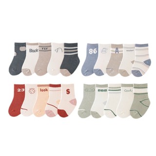 5 คู ่ ถุงเท ้ าเด ็ กการ ์ ตูนสัตว ์ Breathable เด ็ กวัยหั…