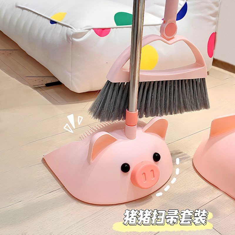[พร้อมส่ง] ชุดไม้กวาดขนหมู ขนแปรงนุ่ม ที่ตักขน ทําความสะอาดผม ในบ้าน