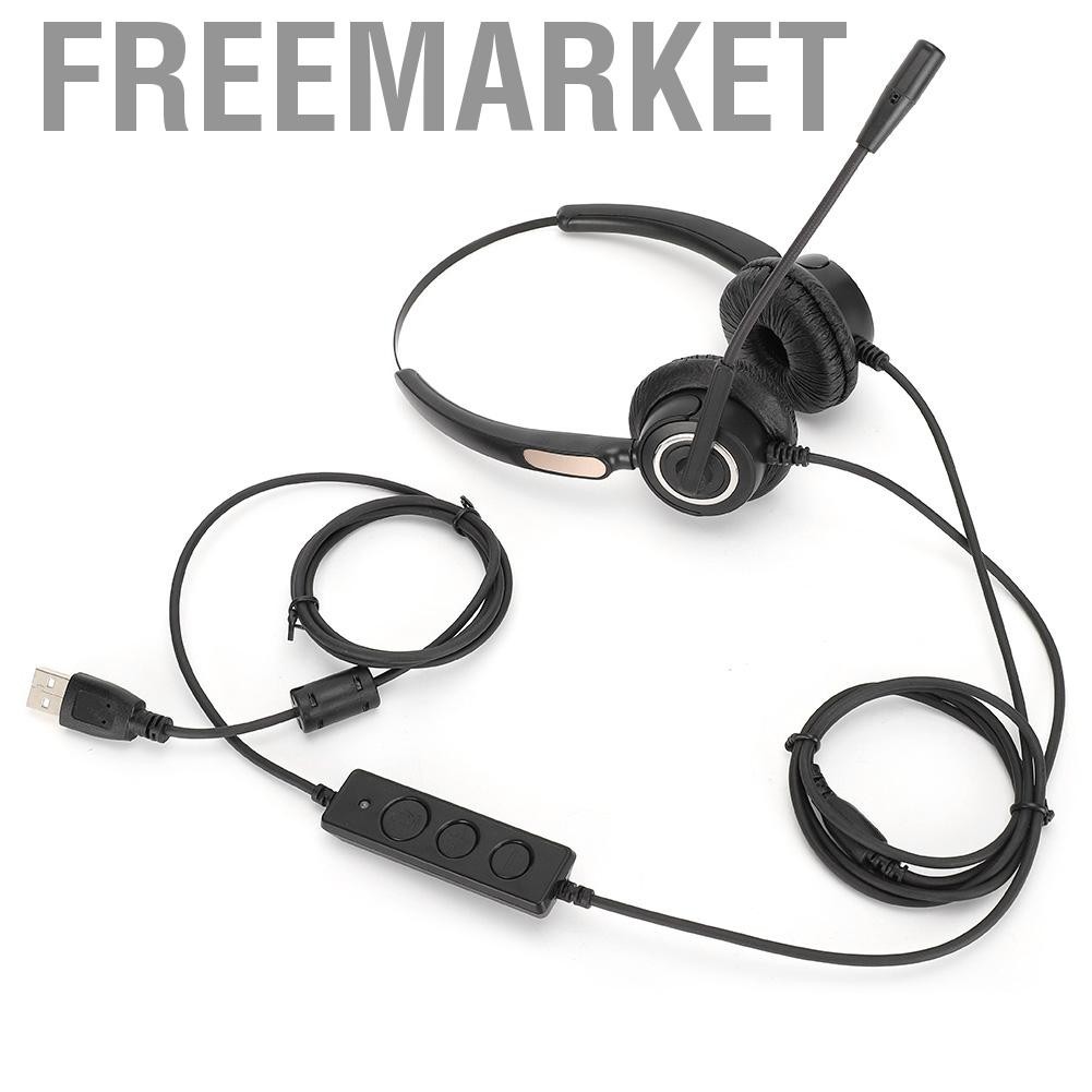 Freemarket USB Call Center หูฟังบริการลูกค้าชุดหูฟังผู้ให้บริการโทรศัพท์ปรับได้การสื่อสารที่สะดวกสบาย