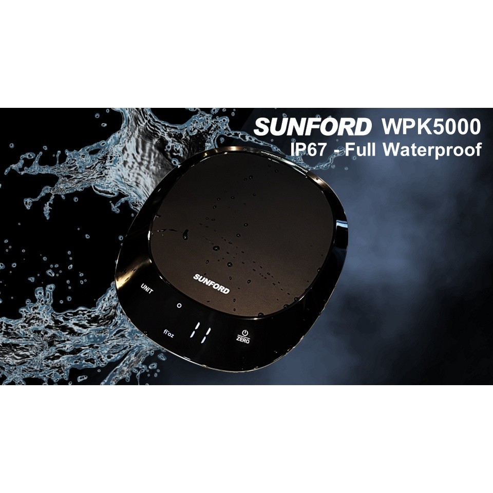 กิโลดิจิตอล SUNFORD WPK5000 เครื่องชั่งดิจิตอล กันน้ำ 100% IP67 ขนาด 5 กิโลกรัม ละเอียด 1 กรัม จอ LCD