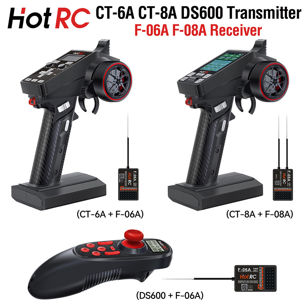 Hotrc เครื่องส่งสัญญาณระบบวิทยุ 2.4GHz พร้อมตัวรับสัญญาณ F-06A F-08A PWM GFSK 6CH 8CH สําหรับงานอดิเรก และของเล่น