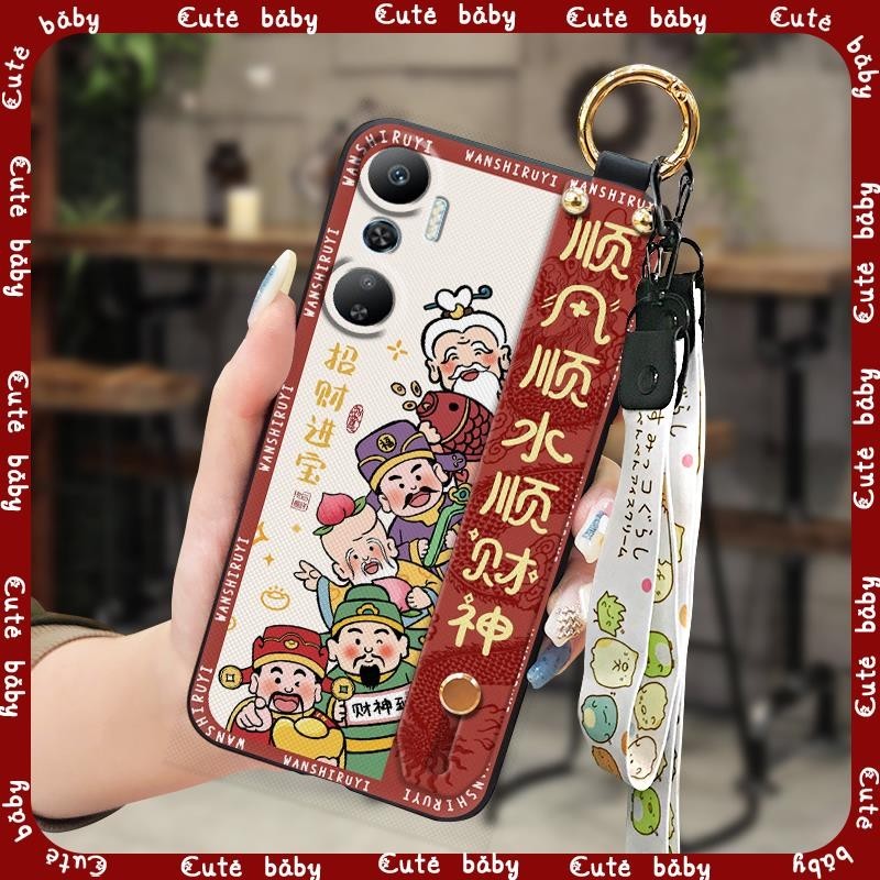 Back Cover Lanyard Phone Case For infinix X6826/Hot20 4G/Free Fire Fashion Design Dirt-resistant Silicone Durable Cartoon