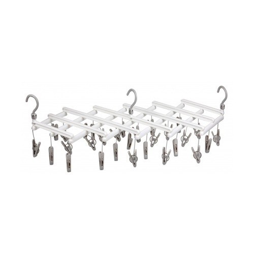 LOCAL789 SAKU ห่วงตากผ้า 29 ตัวหนีบ ขนาด 81x28x12ซม. รุ่น TG52214 สีขาว ยืดหดได้ ร้านอยู่ในไทย