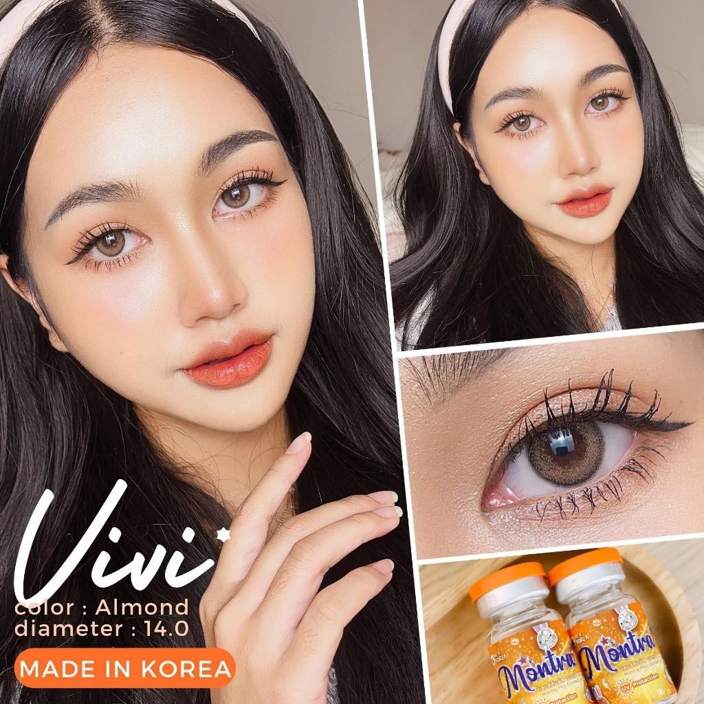 💗คอนแทคเลนส์ - ขนาดมินิ 💗Vivi (Montra) สี : Brown / Almond