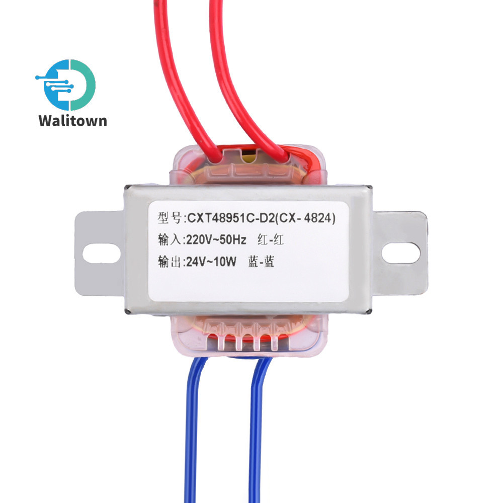 หม้อแปลงไฟฟ้า แรงดันเดี่ยว 10W AC220V เป็น AC24V เอาท์พุต 2 สาย AC ขนาดเล็ก