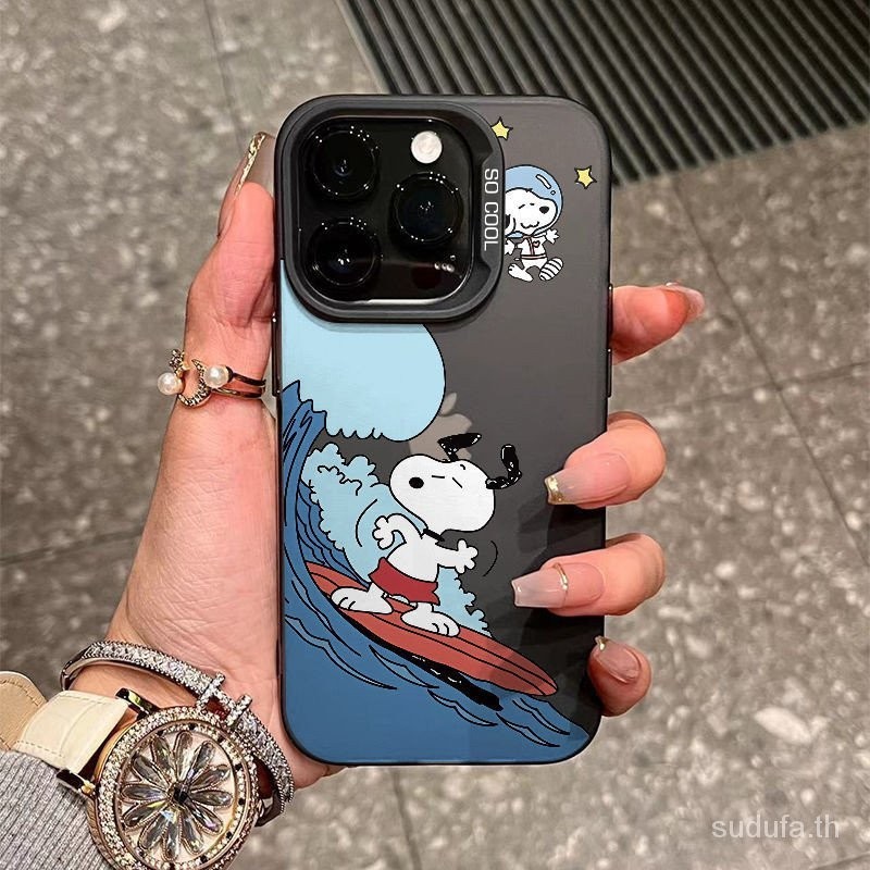 เคสโทรศัพท์มือถือแบบนิ่ม โปร่งแสง กันกระแทก ลายสนูปปี้ เซิร์ฟทะเล สําหรับ iPhone xr 11 12 14 13 15 promax xs xsmax 11pro 12 14 13 15 pro 7 8plus 11promax 13promax