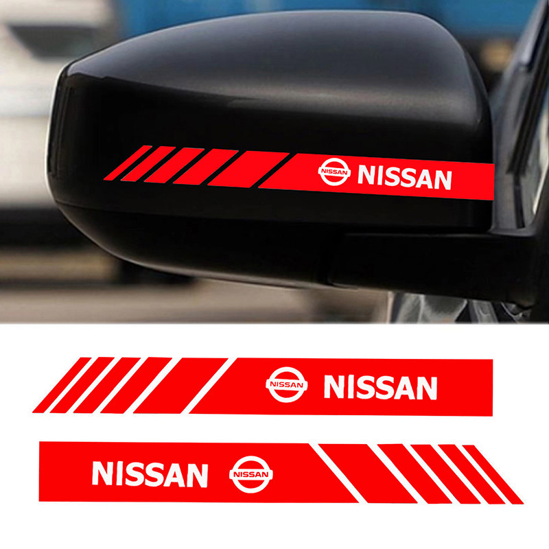 [ แพ ็ คเกจคู ่ เดียว ] กระจกมองหลังรถยนต ์ ตกแต ่ งรูปลอกเหมาะสําหรับ Nissan Almera Juke มีนาคมหมายเหตุเตะ X-Trail Sylphy a Qashqai Tiida สติ ๊ กเกอร ์ ติดรถยนต ์ รูปลอก