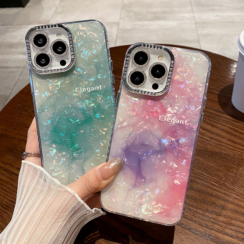 เคสโทรศัพท์มือถือแบบนิ่ม กันกระแทก ลายฟิล์มเลนส์ สีชมพู สีม่วง DIY สําหรับ iPhone 15 Plus 14 Pro Max 15promax 11 12 13 14 Pro Max 12promax