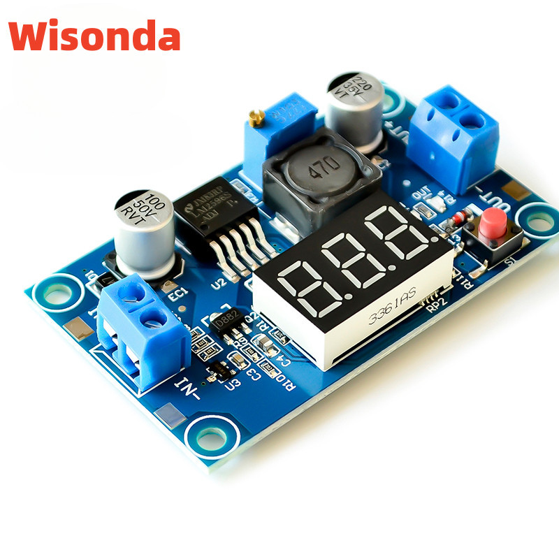 (1-5 ชิ้น) DC-DC Buck ขั้นตอนลงโมดูล LM2596 DC/DC 4.0 ~ 40V ถึง 1.25-37V ตัวควบคุมแรงดันไฟฟ้าแบบปรับได้พร้อมโวลต์มิเตอร์ LED – โปรปัง