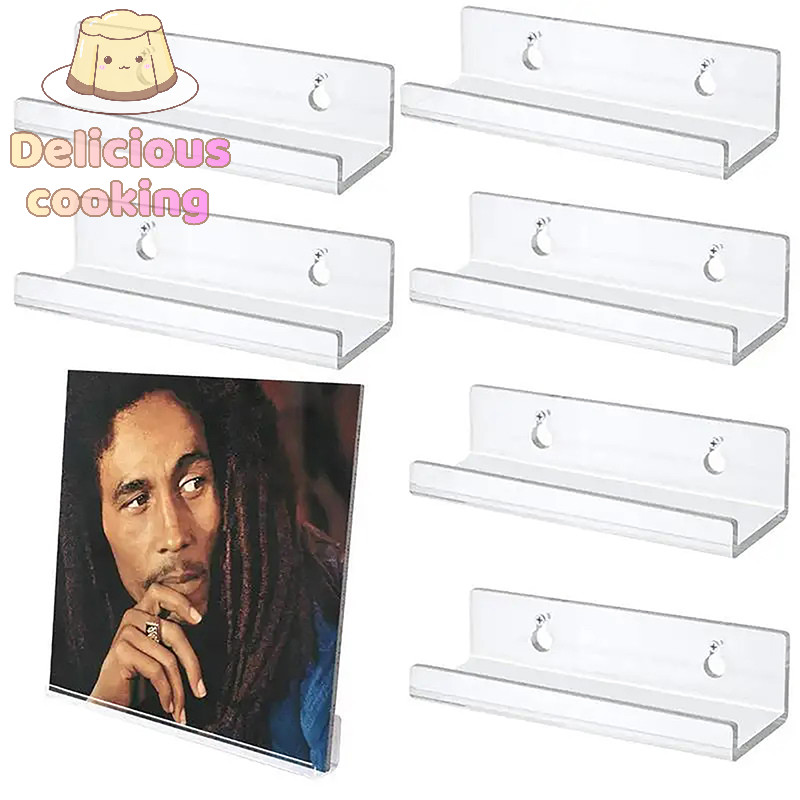 [ทําอาหารอร่อย] ชั้นวางบันทึกใสที่วางติดผนังที่วางอัลบั้มอะคริลิคแสดงแผ่นเสียงประจําวันของคุณสําหรับตกแต่งบ้าน [ใหม่]