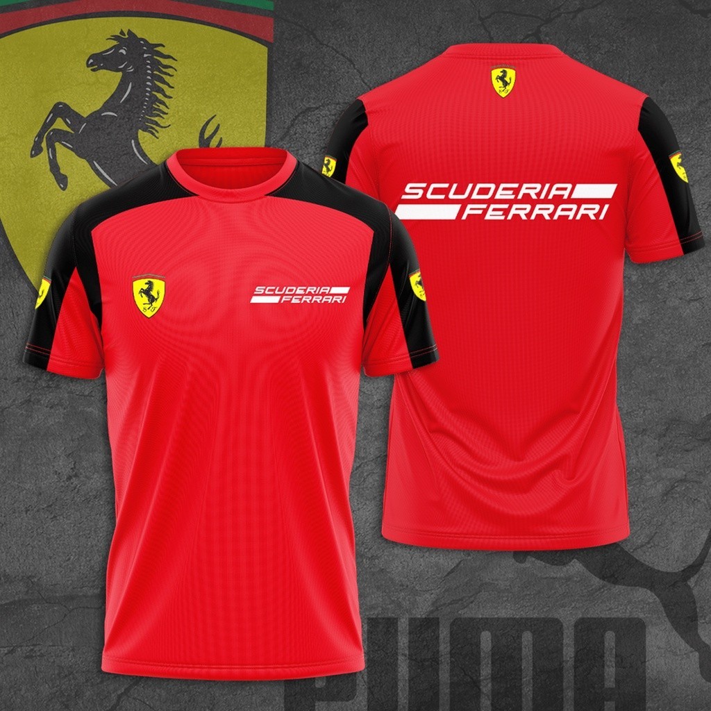 ขายดี! เสื้อยืด พิมพ์ลาย Scuderia F1 Ferrari Racing AOP 3 มิติ สําหรับผู้ชาย ไซซ์ S-5XL