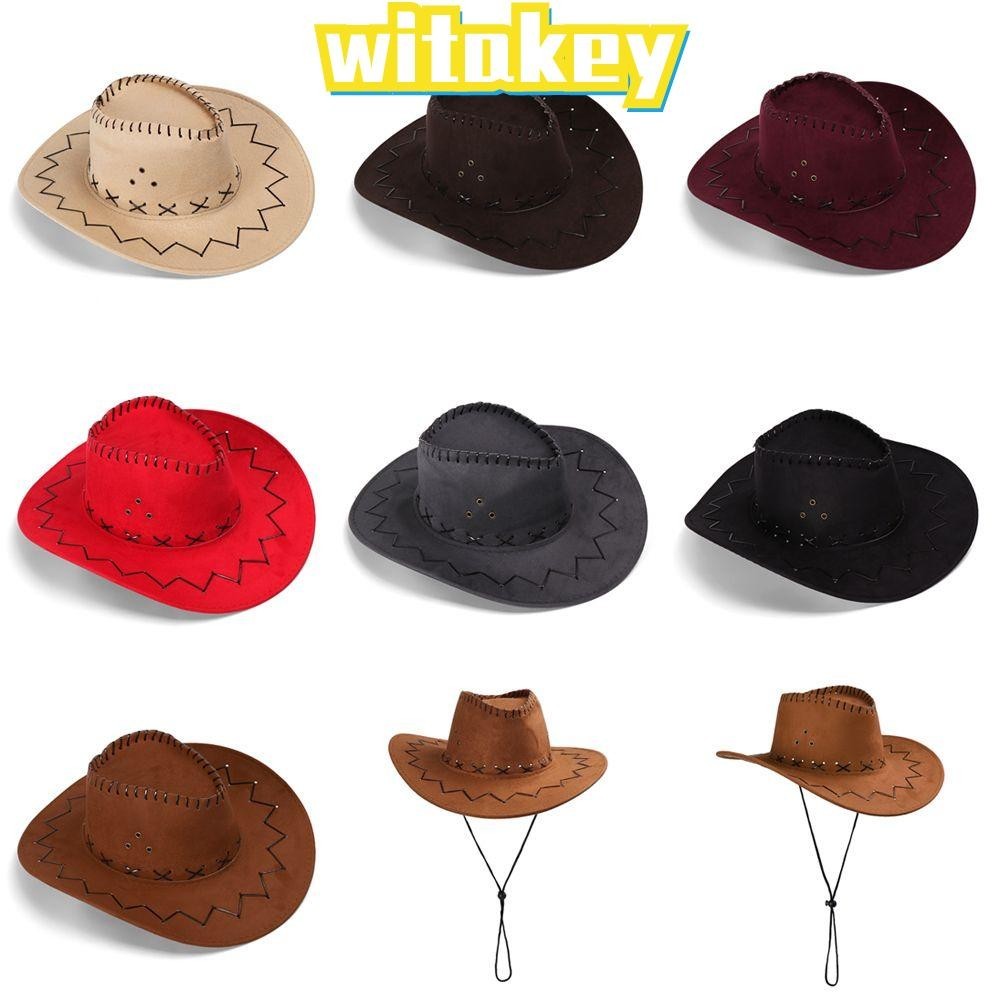Witakey หมวกคาวบอย หนังนิ่ม โพลีเอสเตอร์ สําหรับผู้ชาย ผู้หญิง