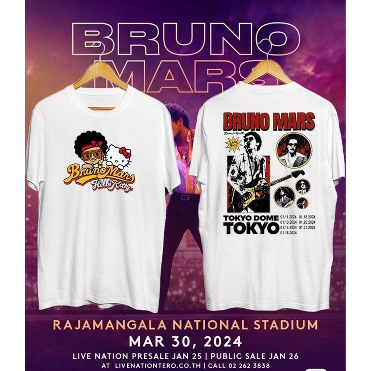 🔥（HOT） Bruno Mars เสื้อยืดอินเทรนด์เฉพาะบุคคล Bruno Mars 24K Magic T Shirts S-5XL