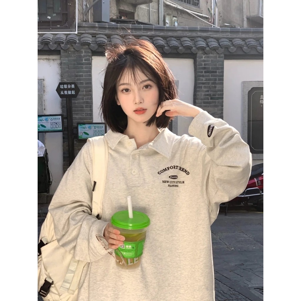 ส่งไวจากไทย TAYCEN M-2XL เสื้อสเวตเตอร์ งานปัก แขนยาว เกาหลี โอเวอร์ไซส์ ผู้หญิง สเวตเตอร์