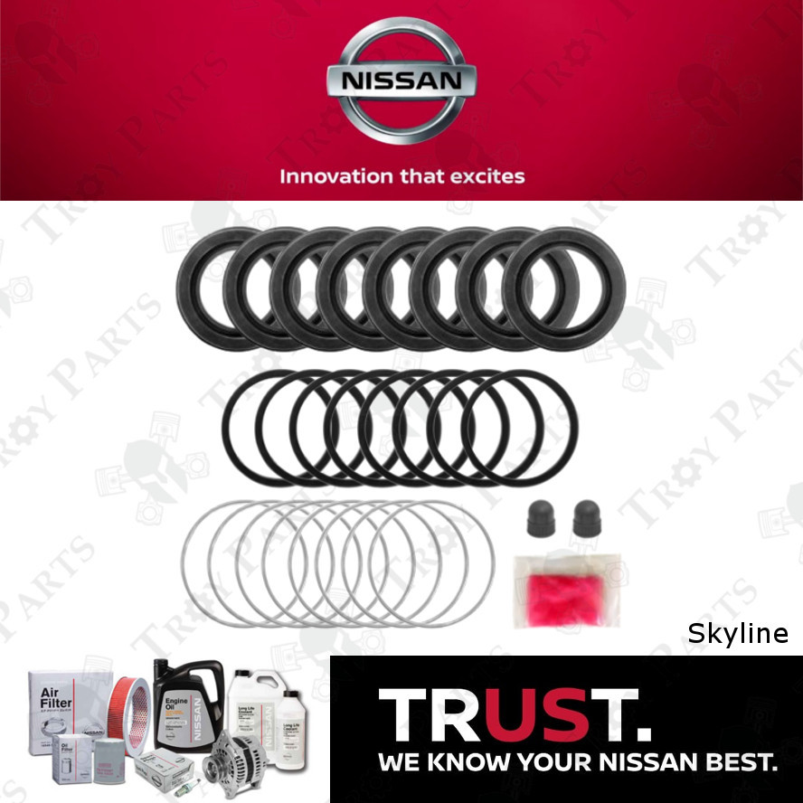 (40.5มม.) Nissan (ด้านหน้า) ชุดซ่อมคาลิปเปอร์ดิสก์เบรกครึ่งชุด 300ZX Z32 Skyline R32 R33 R34 Silvia S14 (Sumitomo 4Pot)