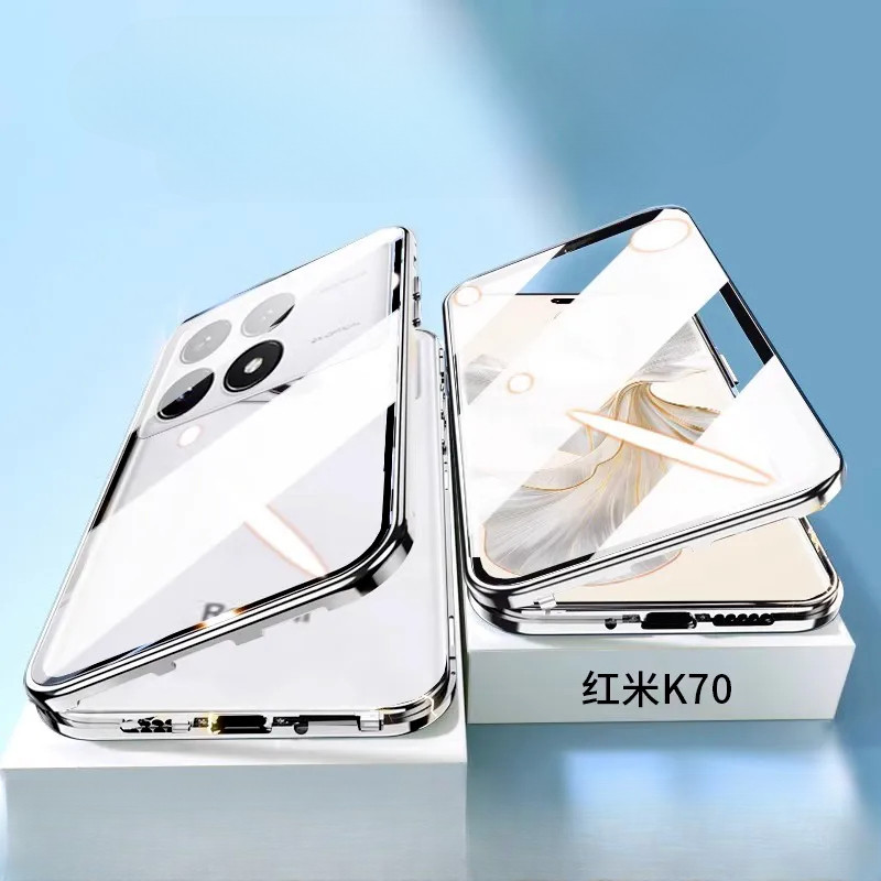 เคสโทรศัพท์มือถือ แบบแม่เหล็ก สองด้าน สําหรับ Xiaomi Redmi K70 Pro K70E 360° เคสป้องกัน แบบเต็มรูปแบบ สําหรับ Redmi K70Pro