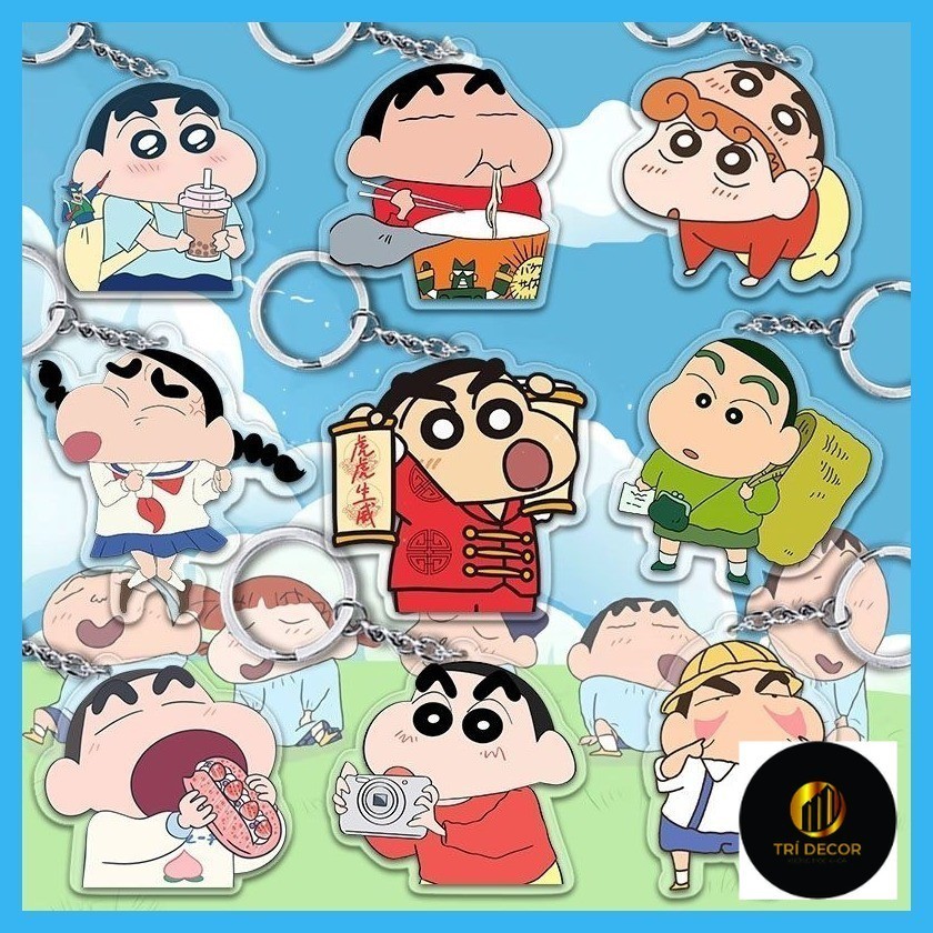 รูปแบบใหม่ Crayon Shin-chan Nohara Misae Nohara Hiroshi พวงกุญแจอะคริลิค Crayon Shin-chan