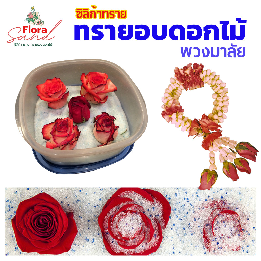 ** ถูกที่สุด** ซิลิก้าทราย ฟลอร่าแซน 1 KG. ซิลิกkทราย สำหรับอบดอกไม้แห้ง ใบไม้ อบมาลัยบ่าวสาว.