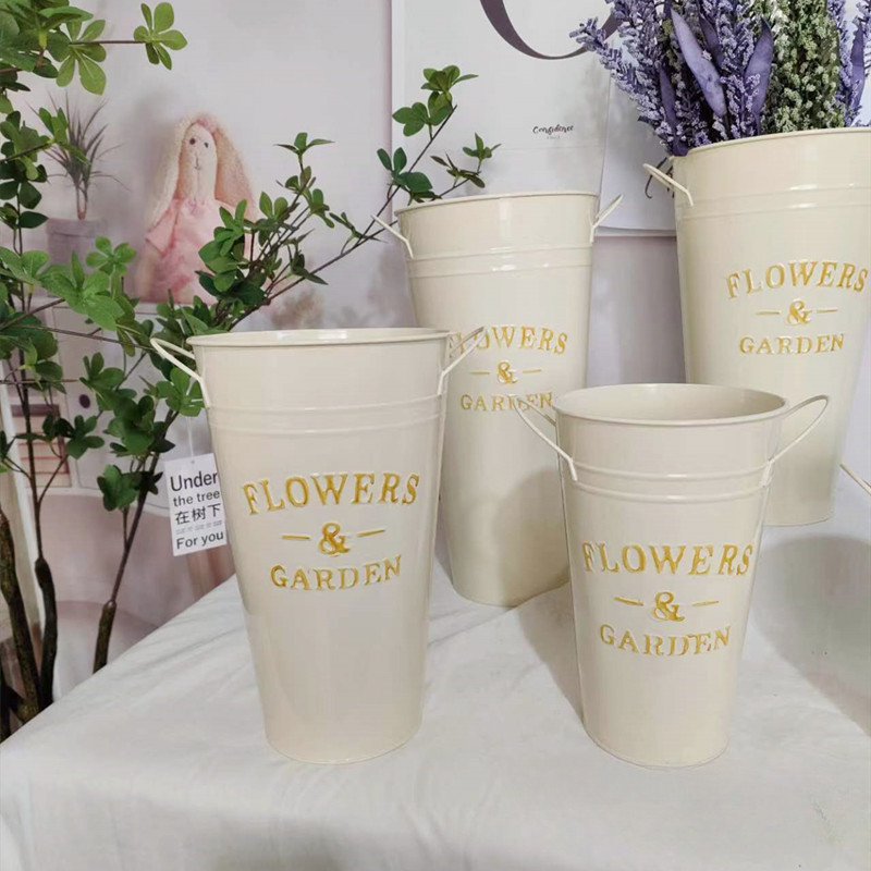 กระถางดอกไม้ ถังดอกไม้ มีหูจับ ถังโลหะ สไตล์วินเทจ Vintage การตก แต่งบ้าน ราคา ถูกที่สุด ดีลบีเคเค แกลเลอรีภาพที่ 7