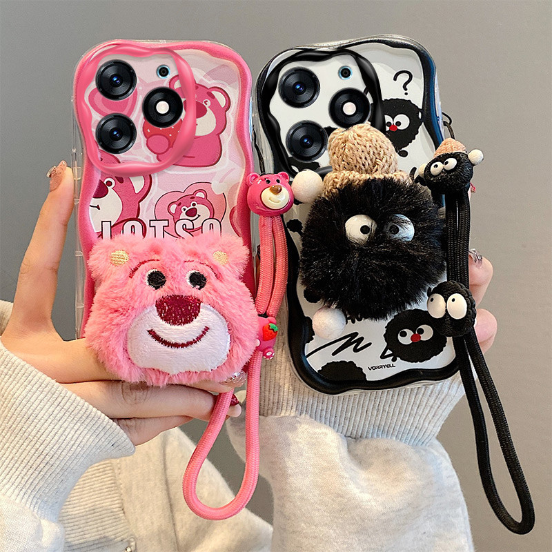 เคส infinix smart 8 เคสโทรศัพท์มือถือ ผ้ากํามะหยี่ขนนิ่ม ลายการ์ตูนตุ๊กตา สามมิติ สําหรับ