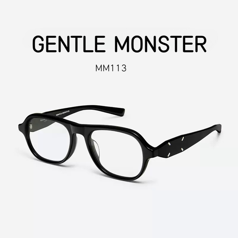 Gentle MONSTER 2024 ใหม่ กรอบแว่นตา GM MM113 สไตล์ความร่วมมือ Magela นักบิน กรอบแว่นตา อะซิเตท ไฟเบอร์ แว่นตา