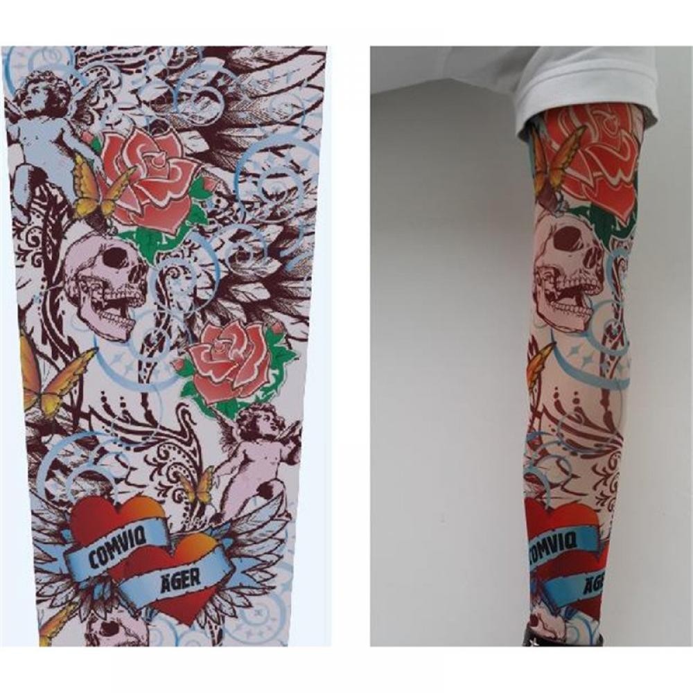 ปลอกแขน ลายรอยสักชั่วคราว รูปมงกุฎ หัวใจ กะโหลก เสือ และอื่นๆ - รูปที่ 2