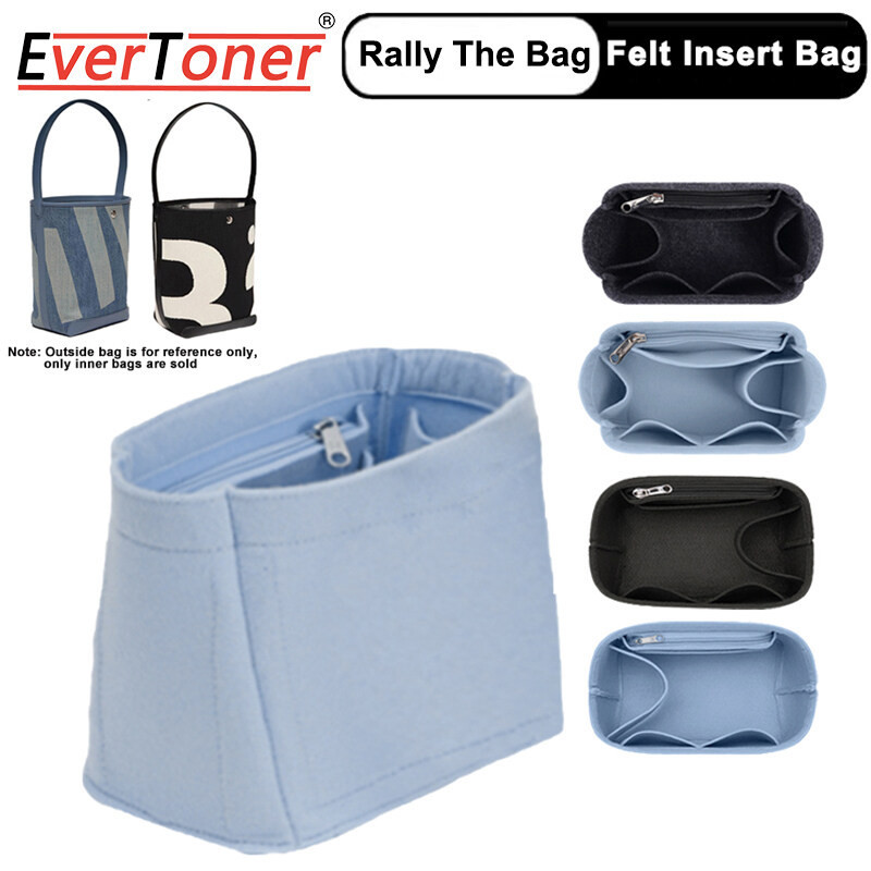 Evertoner กระเป๋าเก็บเครื่องสําอาง ทรงบักเก็ต ผ้าสักหลาด สําหรับจัดระเบียบด้านใน