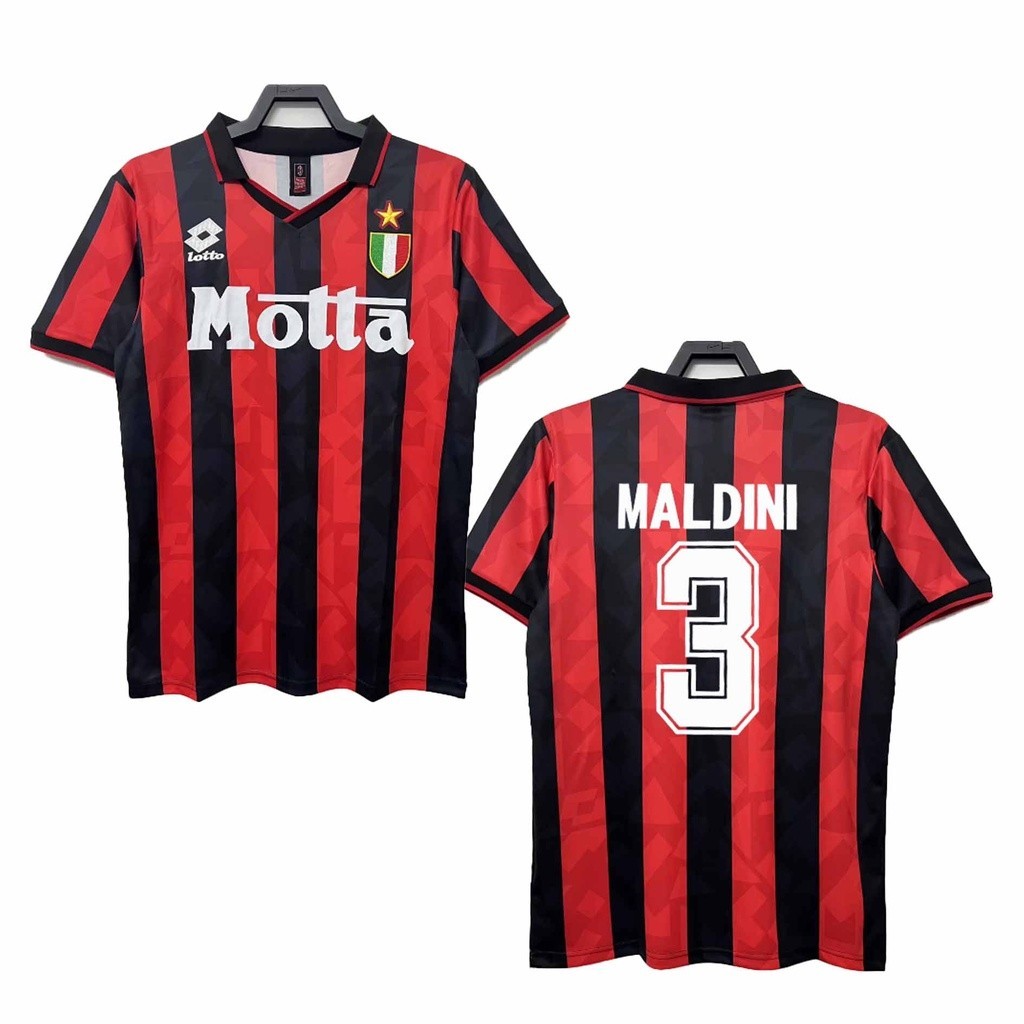 Retro Issue 93 94 AC Maldini Soccer Jersey เสื้อฟุตบอลชาย