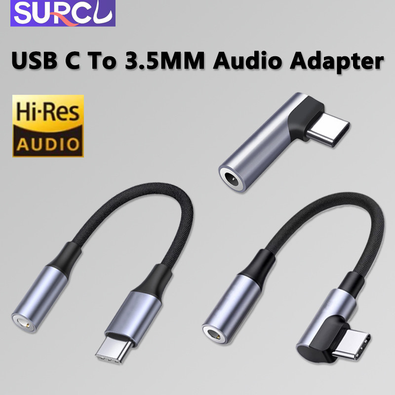 Suprcl อะแดปเตอร์แจ็ค USB Type c เป็น 3.5 มม. AUX Dongle Type c สําหรับ XiaoMi 14 13 12 หูฟัง iPhone 15 plus pro max ipad pro